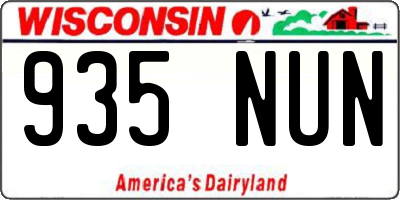 WI license plate 935NUN