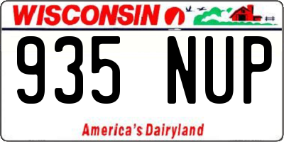 WI license plate 935NUP
