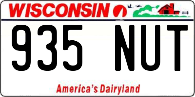 WI license plate 935NUT