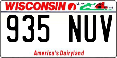 WI license plate 935NUV