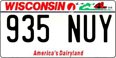 WI license plate 935NUY