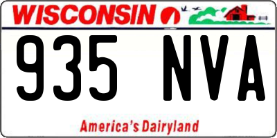 WI license plate 935NVA