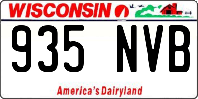 WI license plate 935NVB