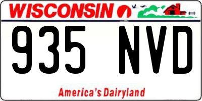 WI license plate 935NVD