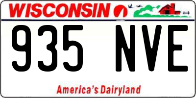 WI license plate 935NVE