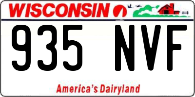 WI license plate 935NVF
