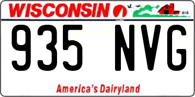 WI license plate 935NVG