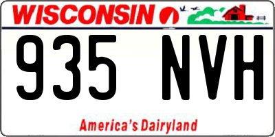 WI license plate 935NVH