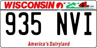 WI license plate 935NVI