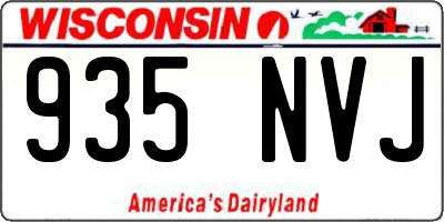 WI license plate 935NVJ