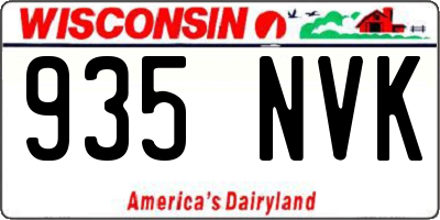 WI license plate 935NVK