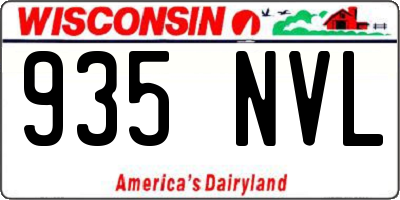 WI license plate 935NVL