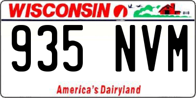 WI license plate 935NVM