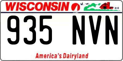 WI license plate 935NVN