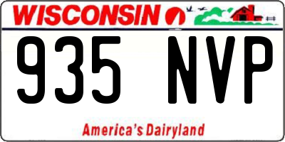 WI license plate 935NVP