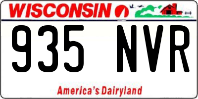 WI license plate 935NVR