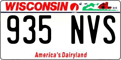 WI license plate 935NVS