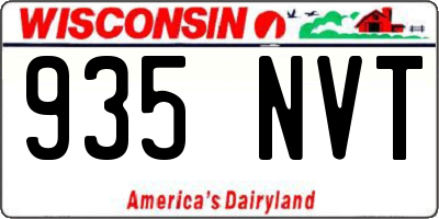 WI license plate 935NVT