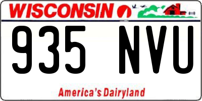 WI license plate 935NVU