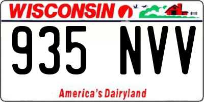 WI license plate 935NVV