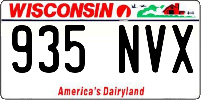 WI license plate 935NVX
