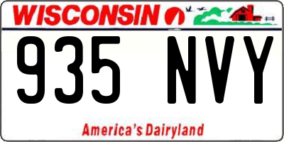 WI license plate 935NVY
