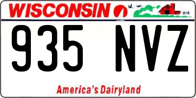 WI license plate 935NVZ