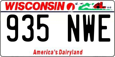WI license plate 935NWE