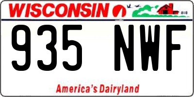 WI license plate 935NWF