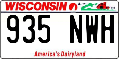 WI license plate 935NWH