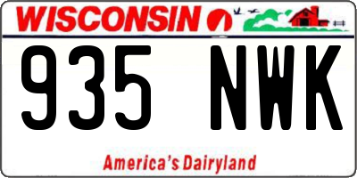 WI license plate 935NWK