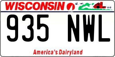 WI license plate 935NWL