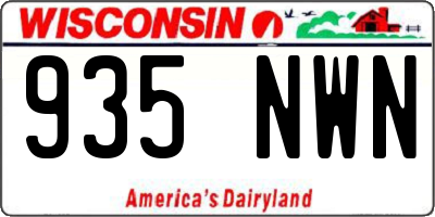 WI license plate 935NWN