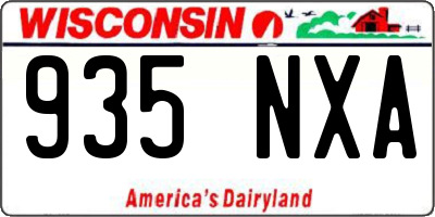 WI license plate 935NXA