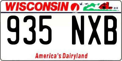 WI license plate 935NXB