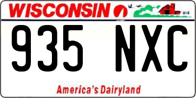 WI license plate 935NXC