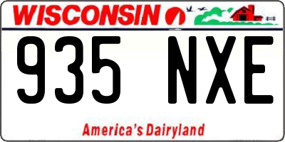 WI license plate 935NXE