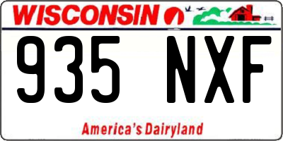 WI license plate 935NXF