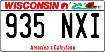 WI license plate 935NXI