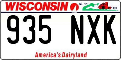 WI license plate 935NXK