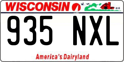 WI license plate 935NXL