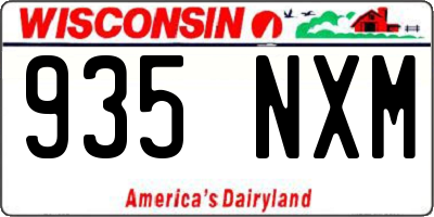 WI license plate 935NXM
