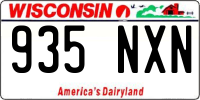 WI license plate 935NXN