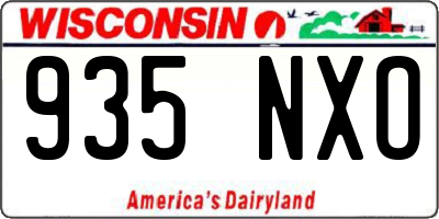 WI license plate 935NXO