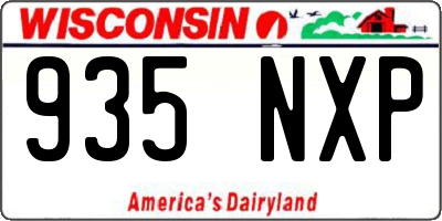 WI license plate 935NXP