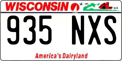 WI license plate 935NXS