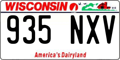 WI license plate 935NXV