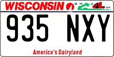 WI license plate 935NXY