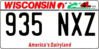 WI license plate 935NXZ