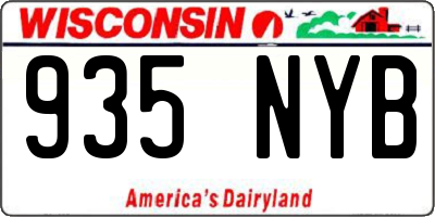 WI license plate 935NYB